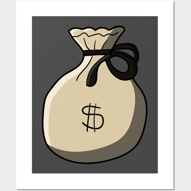 bag of money cartoon Wall Art by maricetak